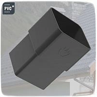 Муфта квадратная графит SQ080 MU для трубы водостока Galeco PVC²