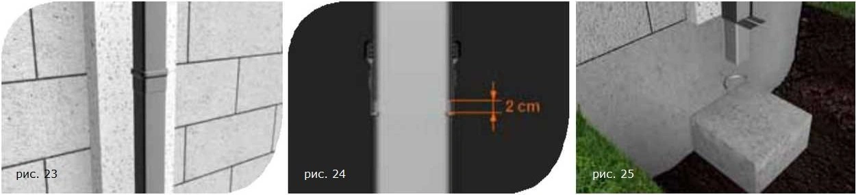 Инструкция по монтажу своими руками водостока Galeco Hidden рис. 23-25